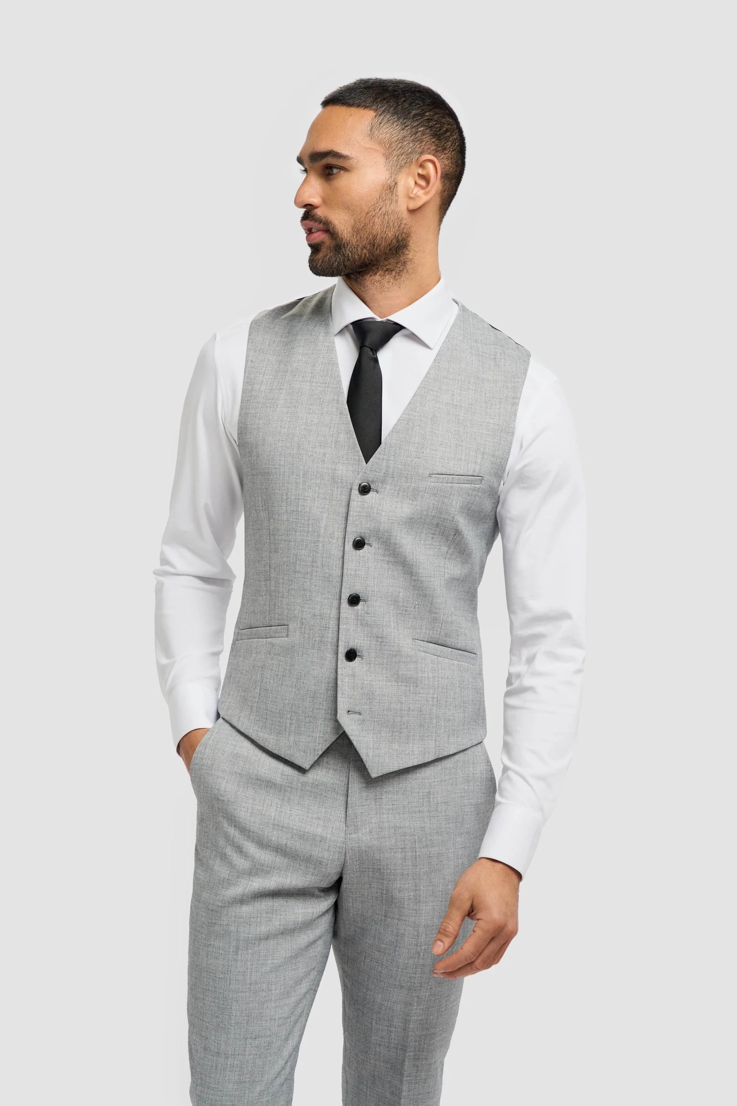 Malibu - Men's Grey Tailored Fit Waistcoat