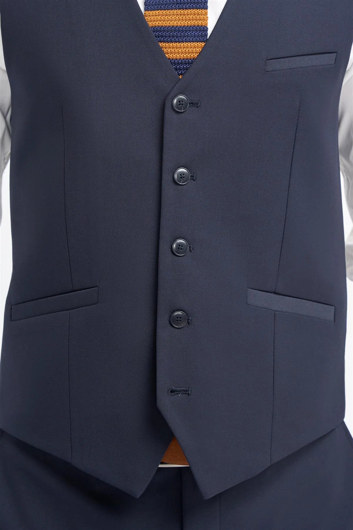 Malibu - Men's Navy Tailored Fit Waistcoat