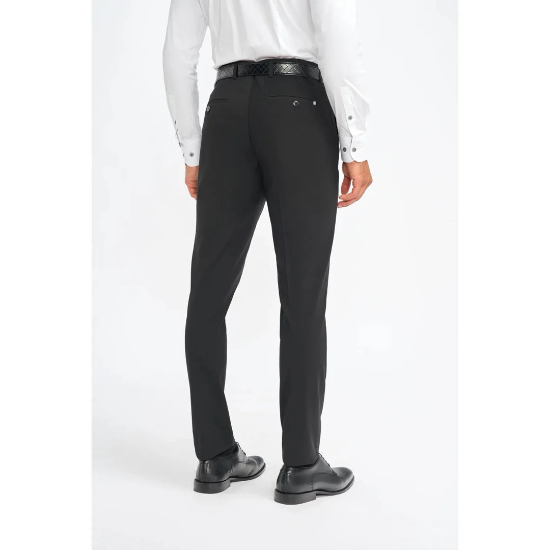 Malibu - Men's Black Formal Trousers Malibu - Men's Black Formal Trousers