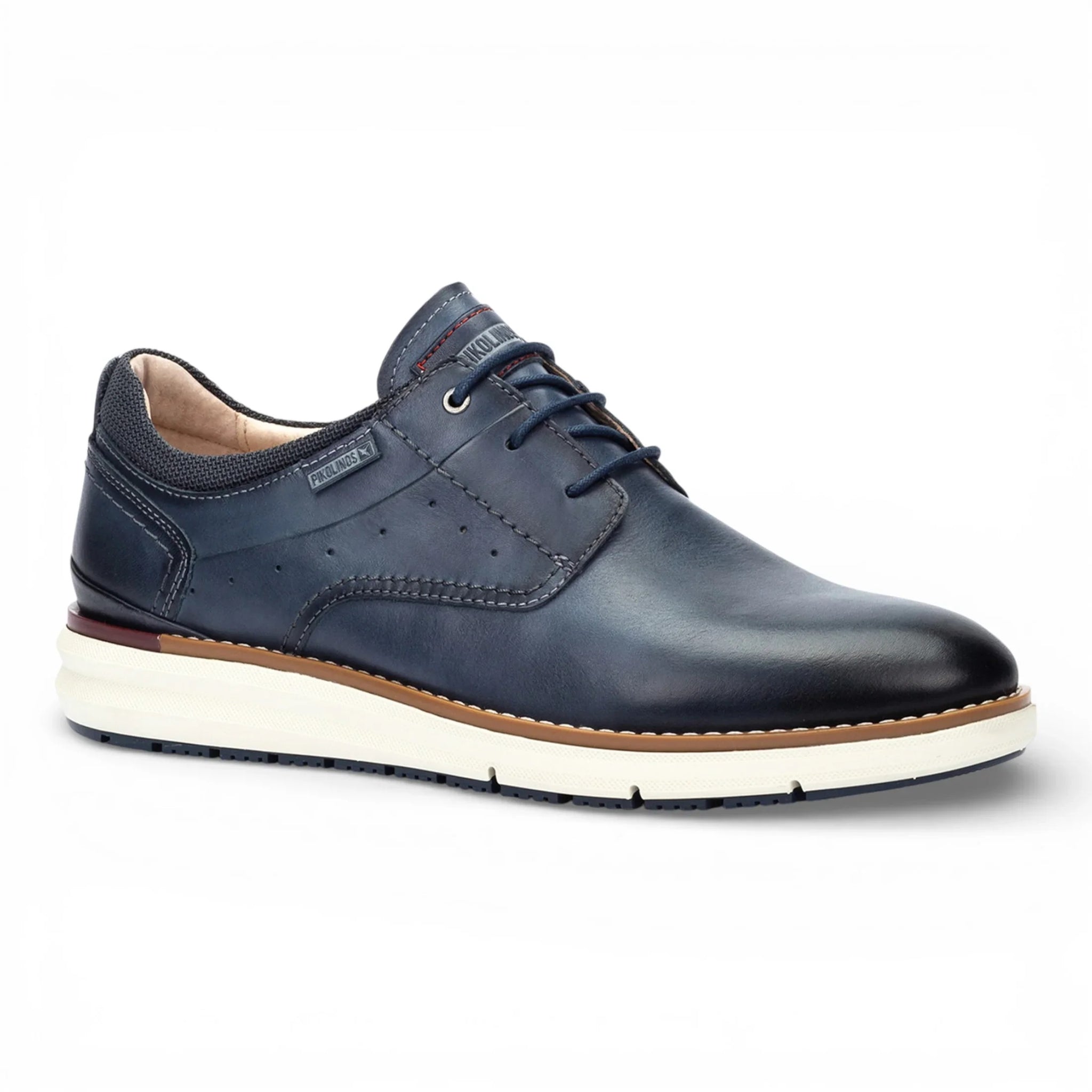 Manacor - Men's Blue Leather Lace-Up Sneakers