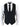 Mens Double Breasted Felt Tweed Vintage Retro Classic Waistcoat Slim Fit Herringbone-Melton DBC Black
