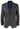 Mens Grey Check Herringbone Tweed Vintage Fit Blazer Jacket Blue Velvet Trim-Tan