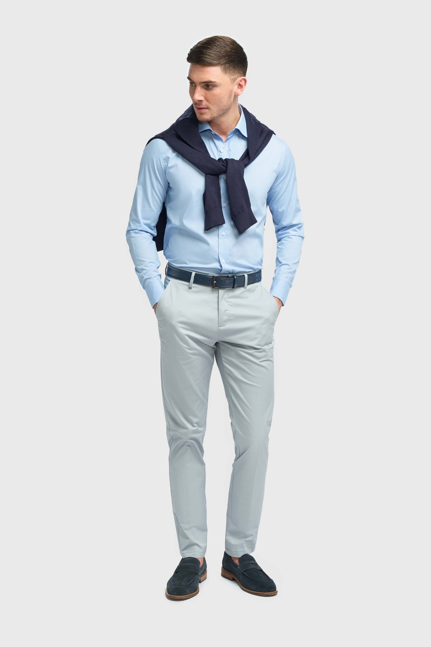 Mario - Men's Summer Light Blue Trousers