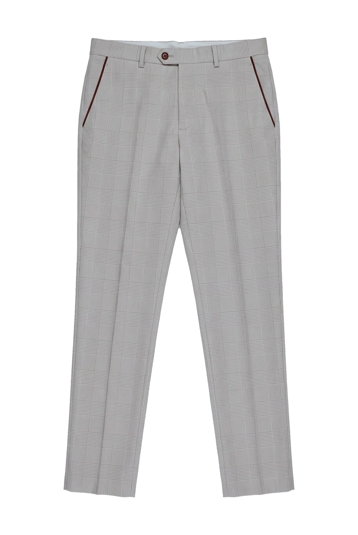 Mark - Men's Beige Check Trouser