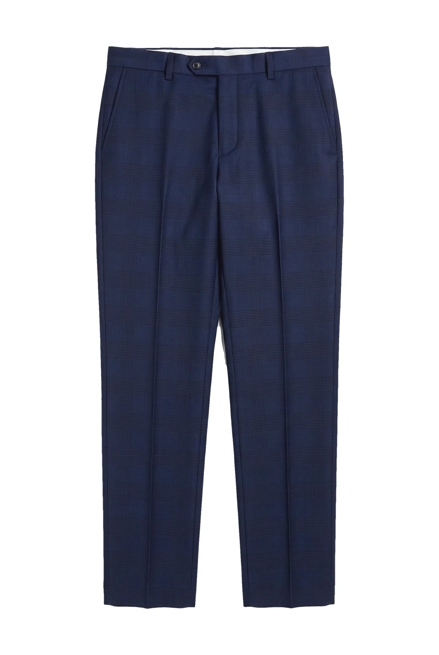 Mark - Men's Navy Blue Checked Trousers