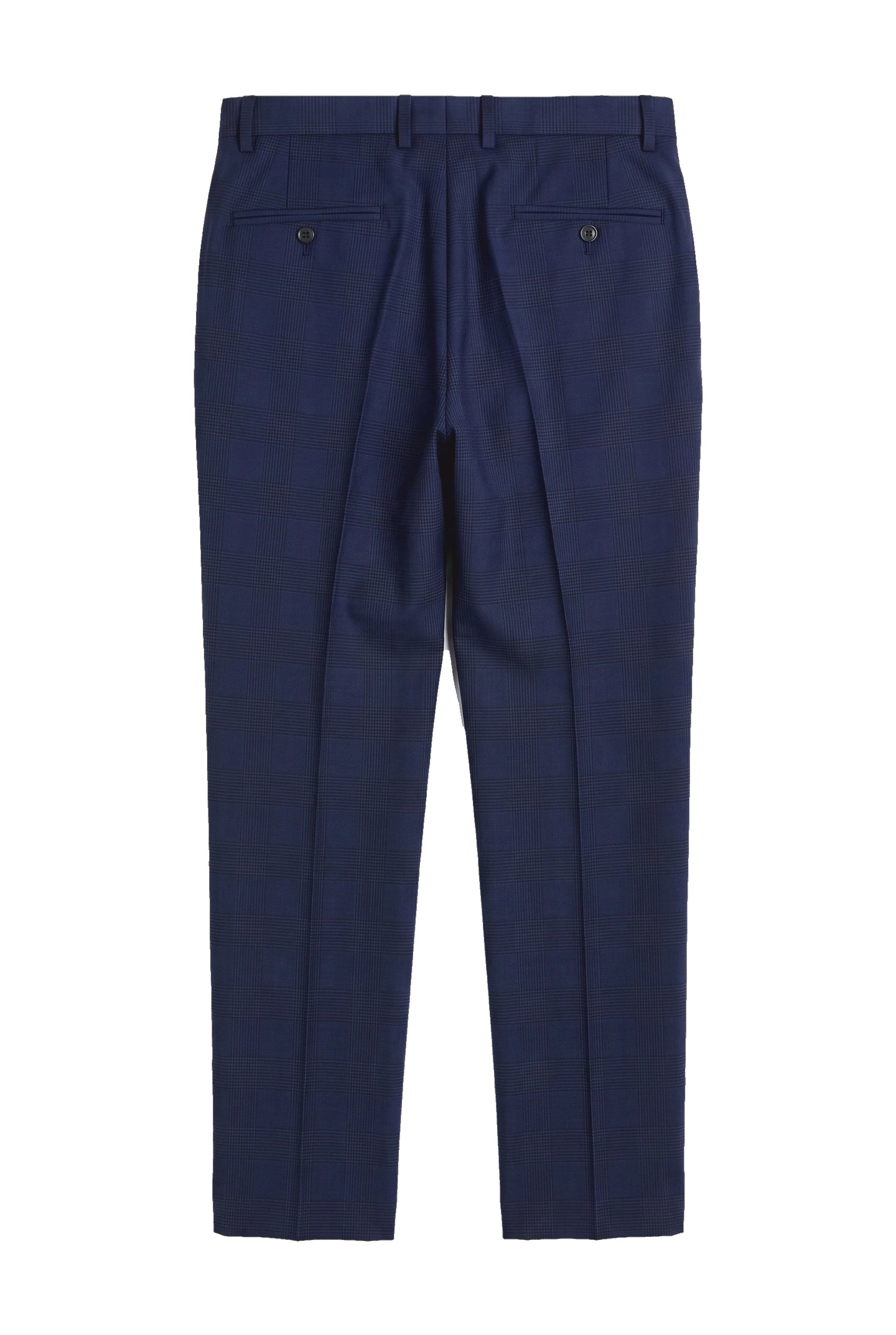 Mark - Men's Navy Blue Checked Trousers