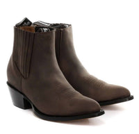 Mens Cowboy Ankle Boots Grinders Maverick Real Leather Western Riding Cuban