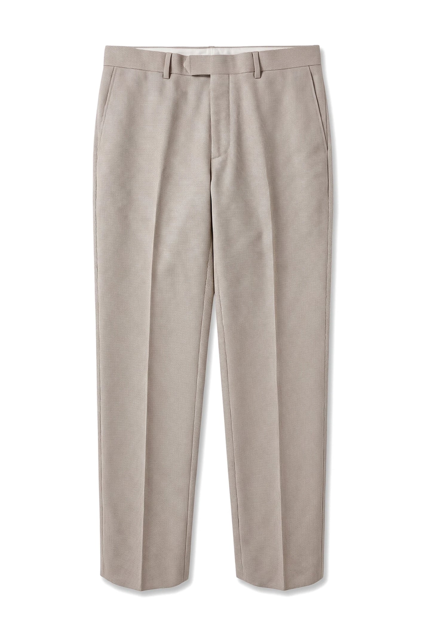 Mayfair - Men's Beige Birdseye Formal Trousers