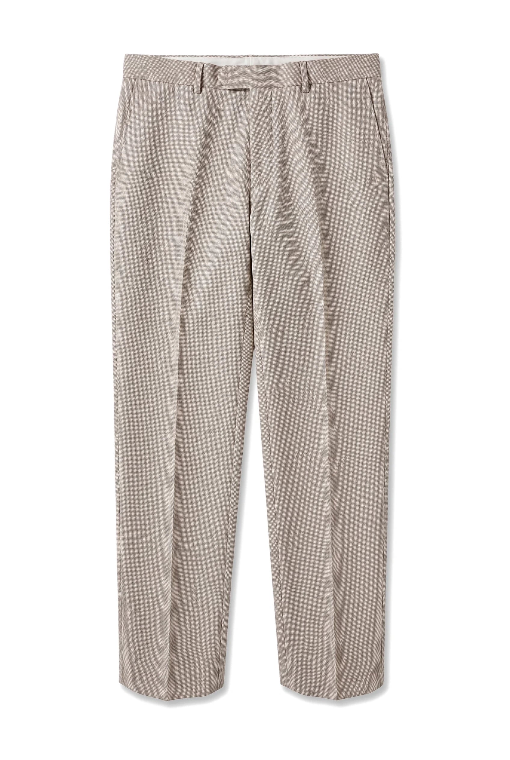 Mayfair - Men's Beige Birdseye Formal Trousers