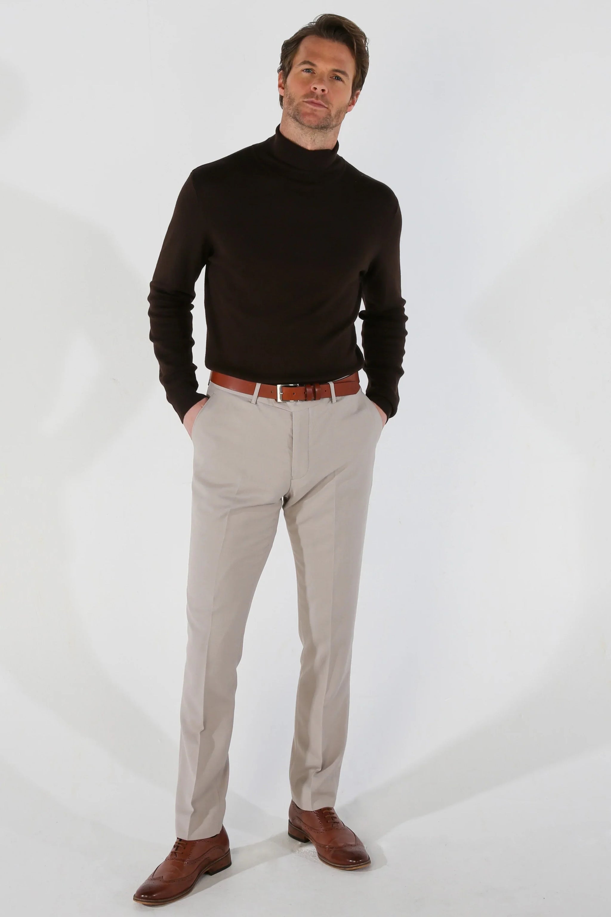 Mayfair - Men's 3 Peice Beige Birdseye Wedding Suit