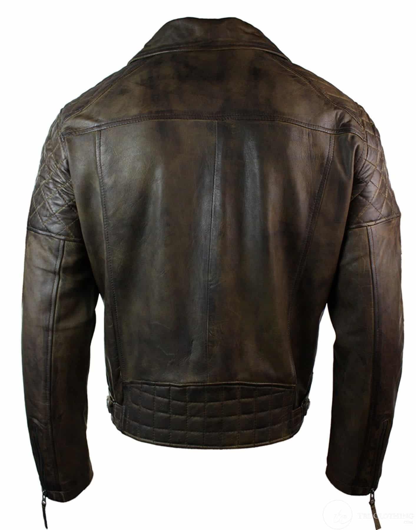 LIDNM】VINTAGE WASHED LEATHER ZIP Real Leather Vintage Washed
