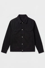 Men’s Black Cotton Twill Jacket - Trucker Overshirt