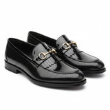 Men’s Black Patent PU Slip On Loafers