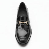 Men’s Black Patent PU Slip On Loafers