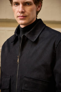 Men’s Black Utility Bomber Lightweight Padded Zip Jacket