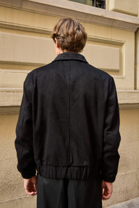 Men’s Black Utility Bomber Lightweight Padded Zip Jacket
