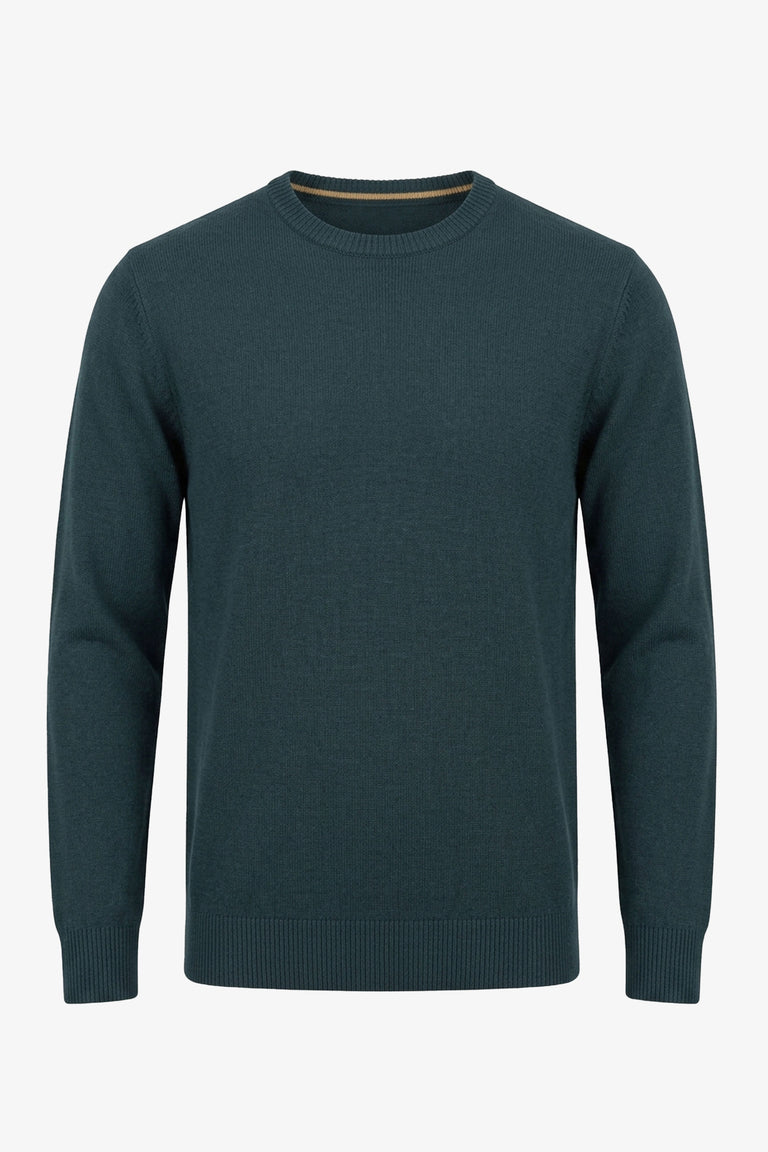 Men's Navy Knitted Jumper Crew Neck Regular Fit Pullover