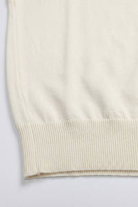 Men’s Off White Cream Knitted T Shirt Regular Fit Crew Neck Short Sleeve Top