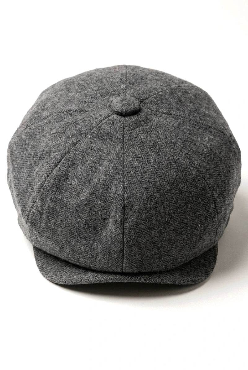 Mens 8 Panel Newsboy Cap - Cavani Martez - Dark Grey