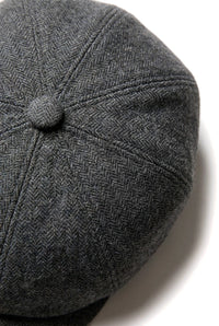 Mens 8 Panel Newsboy Cap - Cavani Martez - Dark Grey
