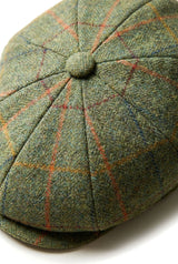 Men's 8 Panel Razor Hat Tweed Blinders Newsboy Green Check Flat Cap