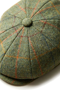 Men's 8 Panel Razor Hat Tweed Blinders Newsboy Green Check Flat Cap