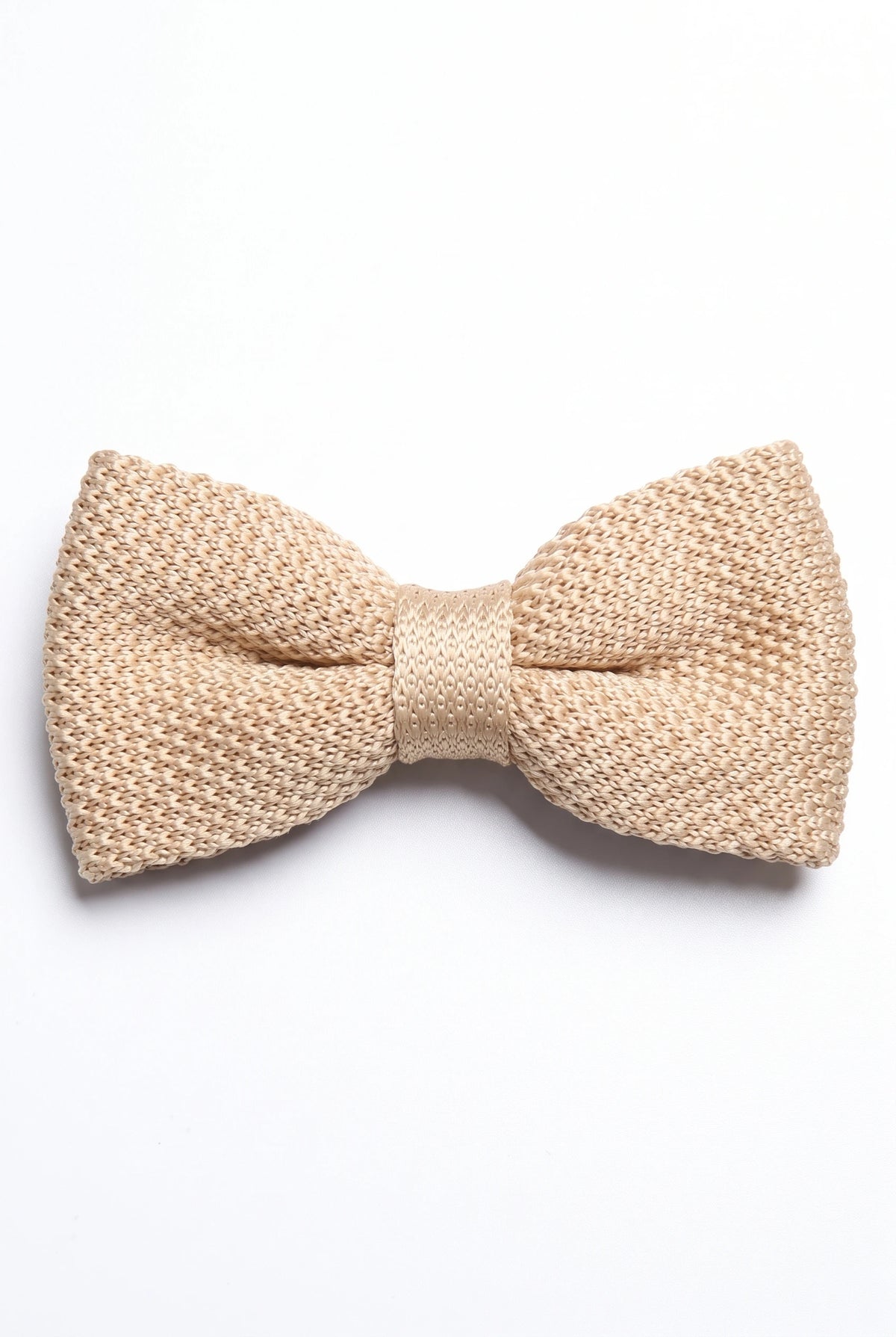 Men’s Beige Knitted Bow Tie