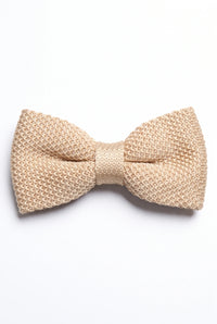Men’s Beige Knitted Bow Tie