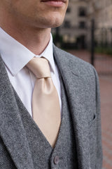 Men’s Beige Patterned Tie