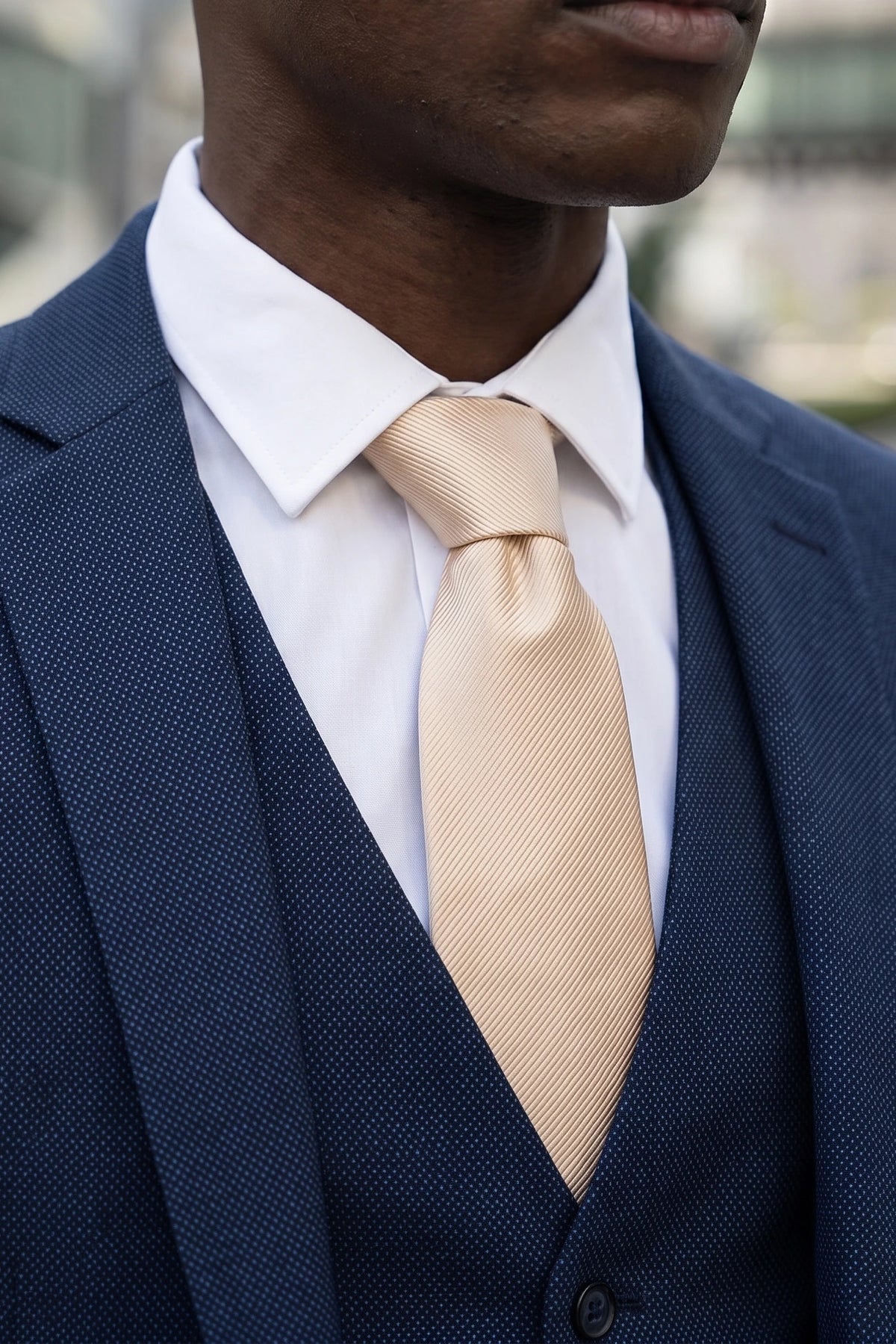 Men’s Beige Slim Solid Colour Tie
