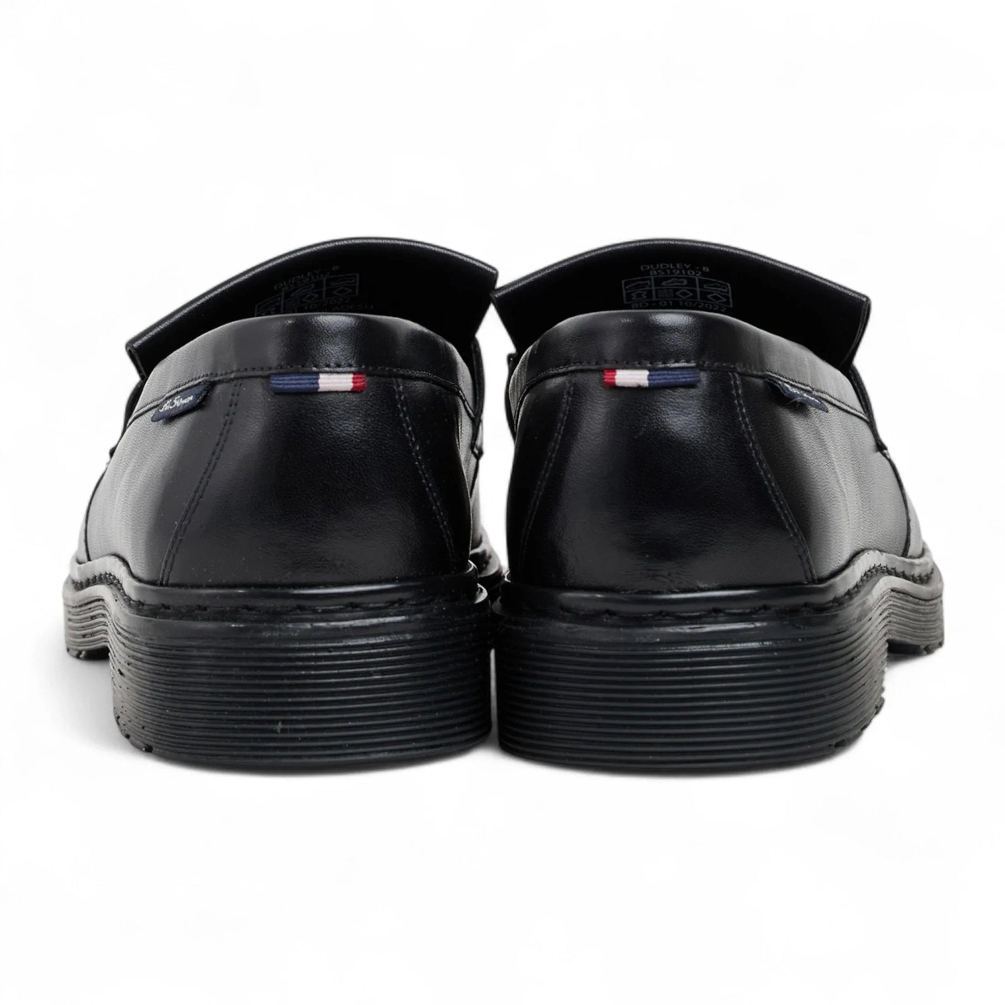 Men's Black Leather Chunky Sole Tassel Loafer Shoes