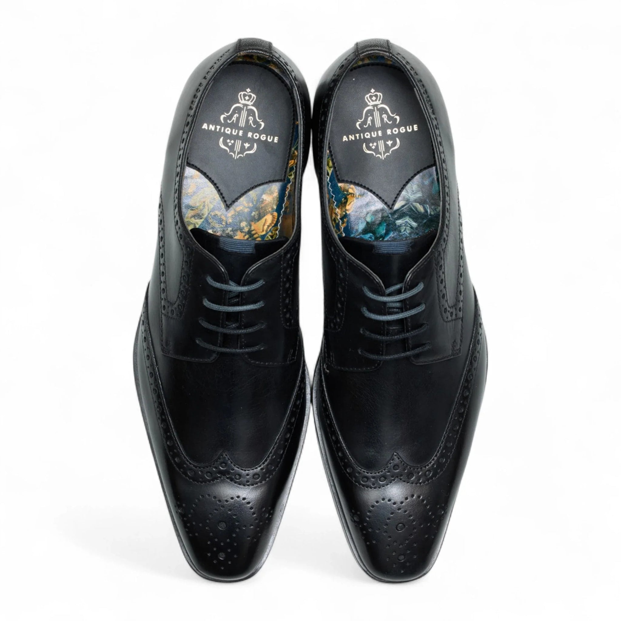 Men's Black Leather Classic Formal Lace-Up Brogue Shoes