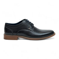 Men's Black Leather Polished Plain Formal Derby Shoes