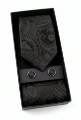 Men’s Black Paisley Tie Gift Set