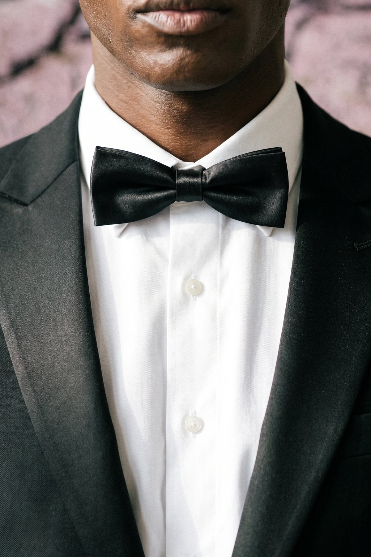 Men’s Black Satin Slim Business Bow Tie