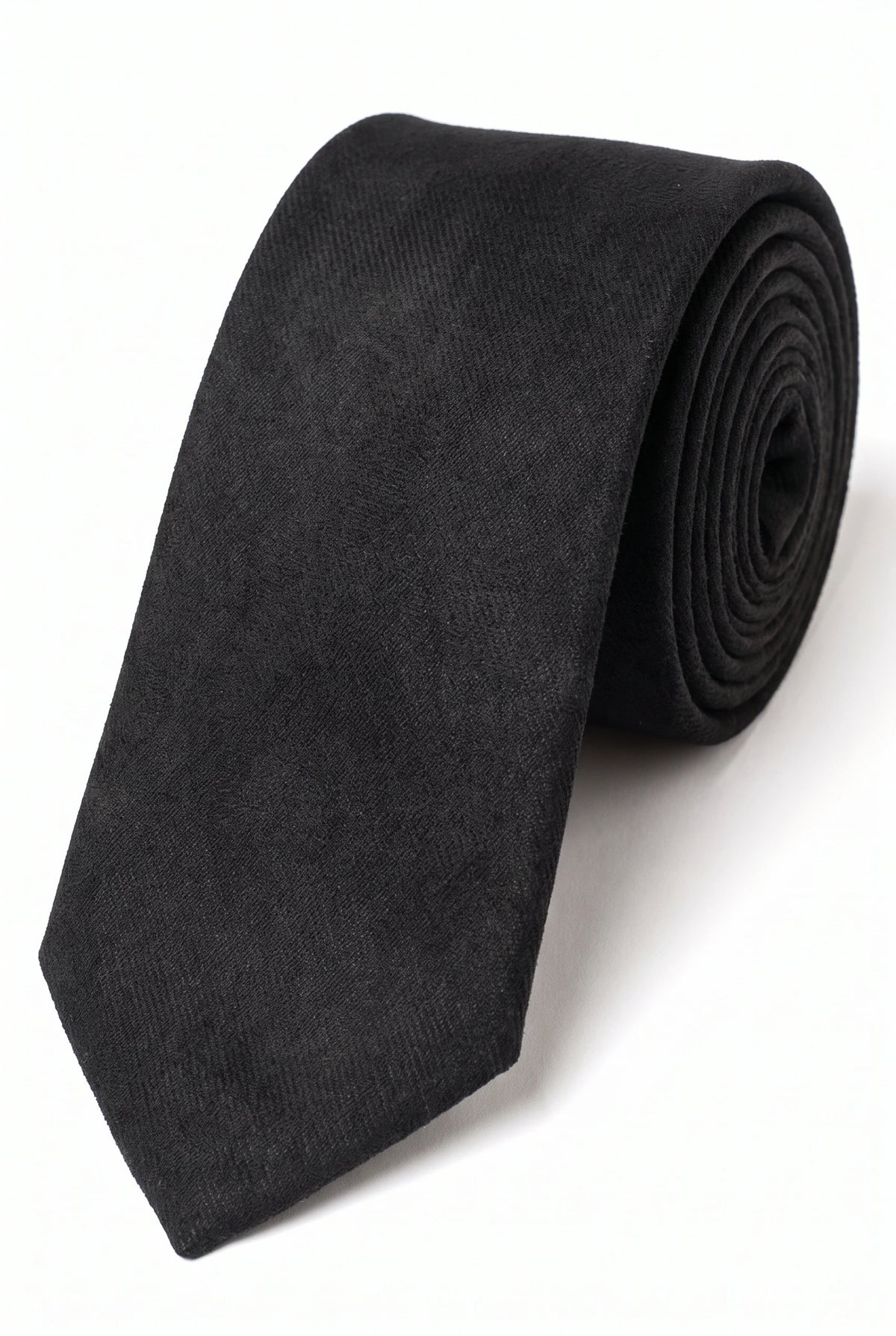 Men’s Black Suede-Finish Tie