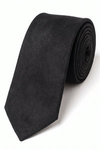 Men’s Black Suede-Finish Tie