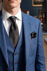 Men’s Black Tie Set with Pocket Square and Cufflinks