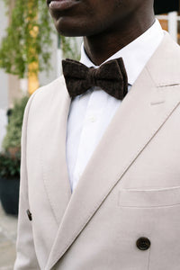 Men’s Black Tweed Wool Blend Bow Tie