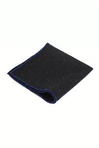 Men’s Black Tweed Wool Blend Pocket Square