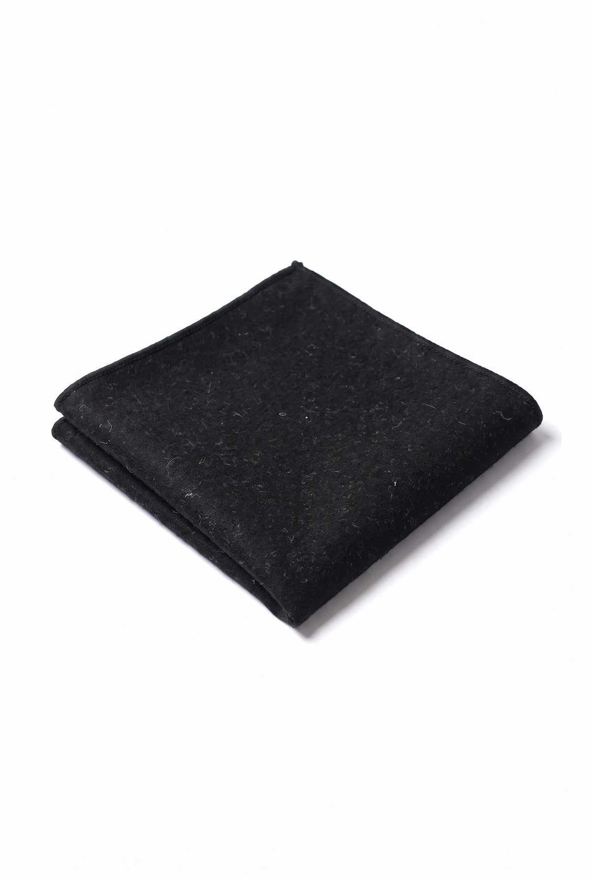 Men’s Black Tweed Wool Blend Pocket Square