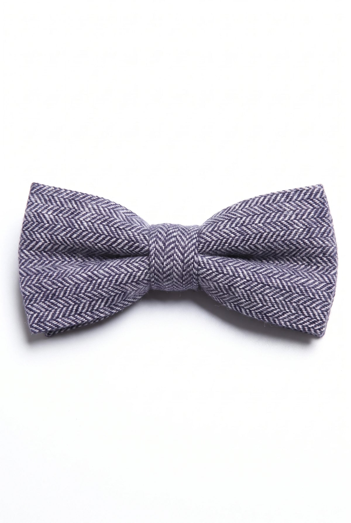 Men’s Blue Herringbone Tweed Bow Tie
