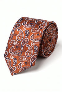 Men’s Bronze Paisley Patterned Tie