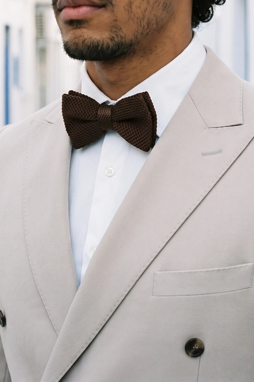 Men’s Brown Knitted Bow Tie