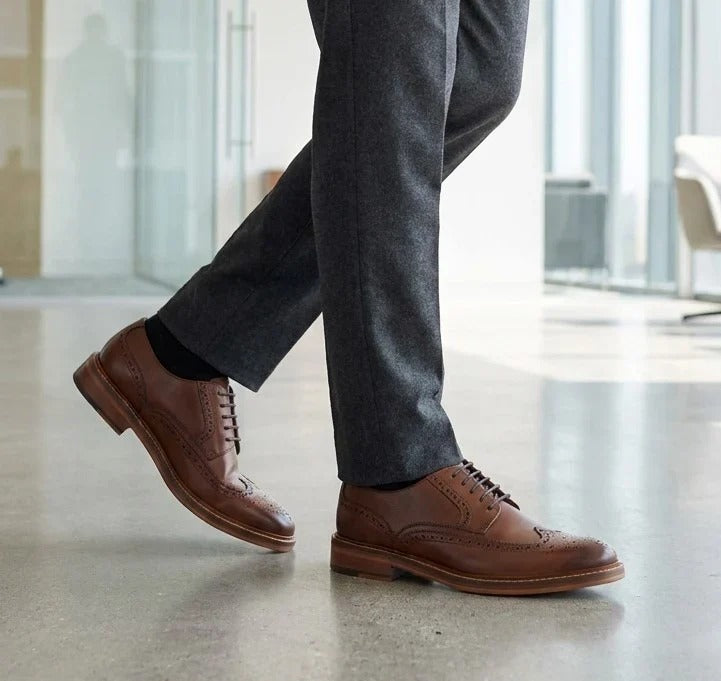 Men's Brown Leather Brogue Dress Shoes