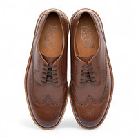 Men's Brown Leather Brogue Dress Shoes