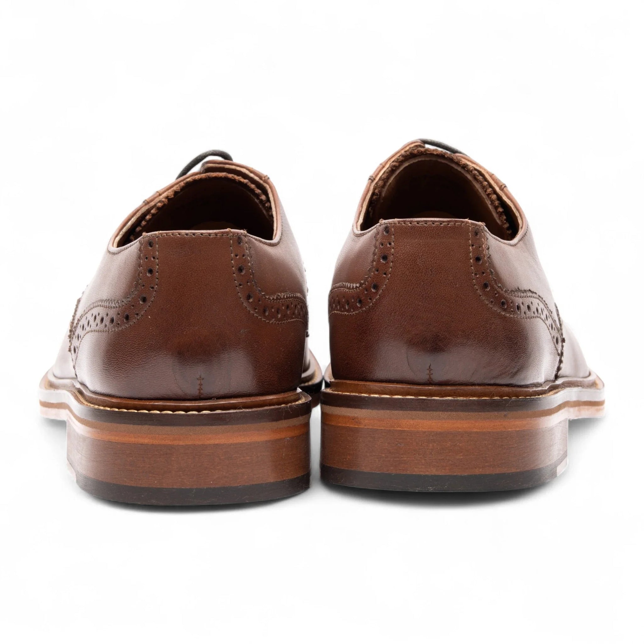 Men's Brown Leather Brogue Dress Shoes