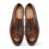 Men's Brown Leather Wingtip Brogue Oxford Shoes