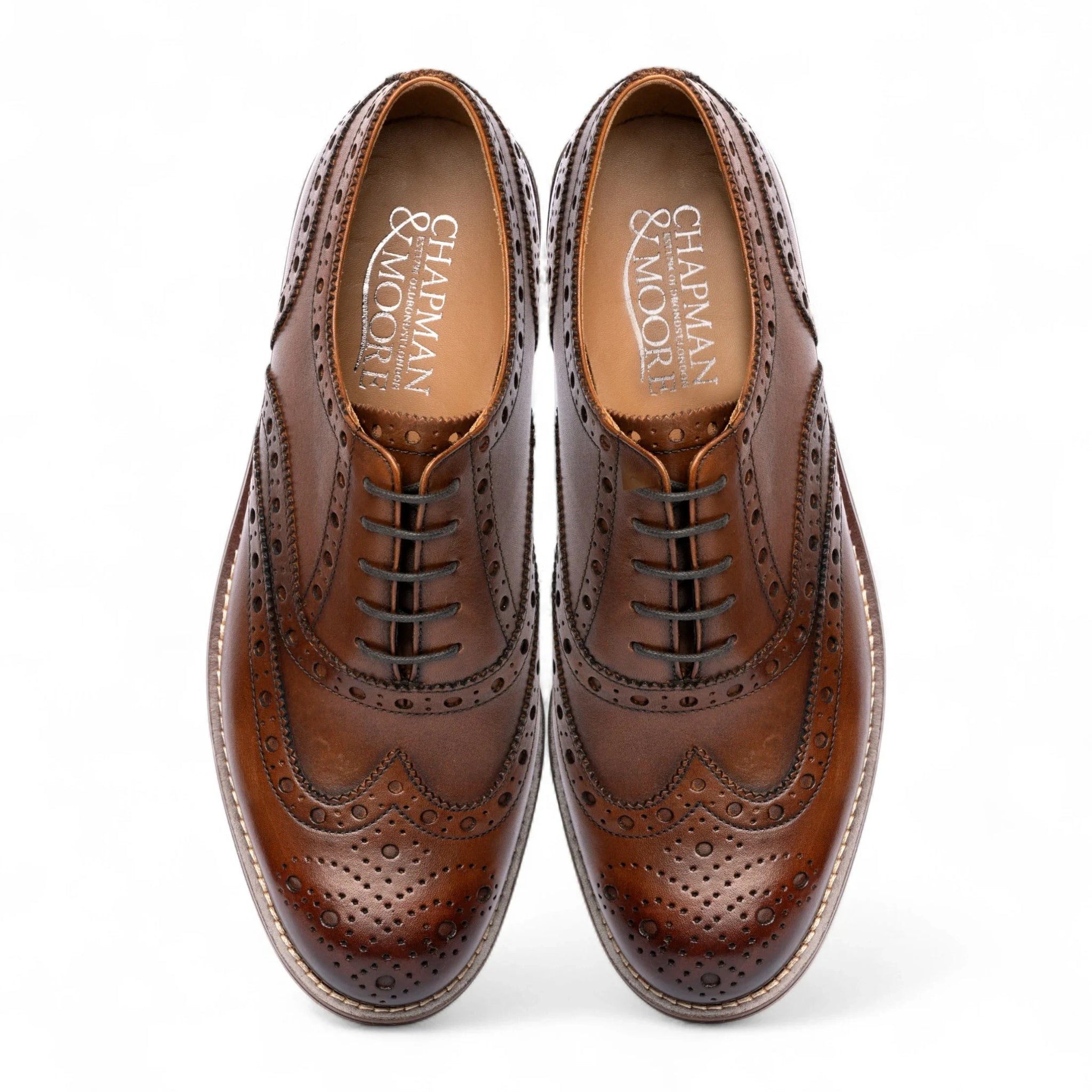 Men's Brown Leather Wingtip Brogue Oxford Shoes
