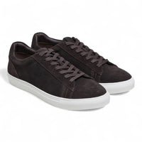 Men's Brown Suede Leather Lace-Up Casual Sneakers
